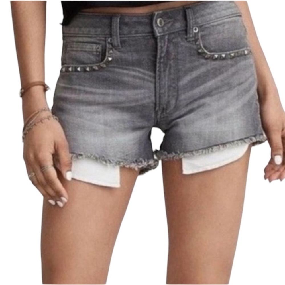 American Eagle Hi Rise Festival Shorts in Washed Black Studded Detail Size 4